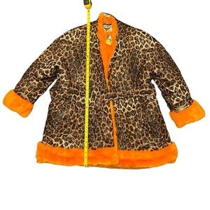 GCDS ANIMAL PRINT, Fur orange interior women jacket size US small jacket.
